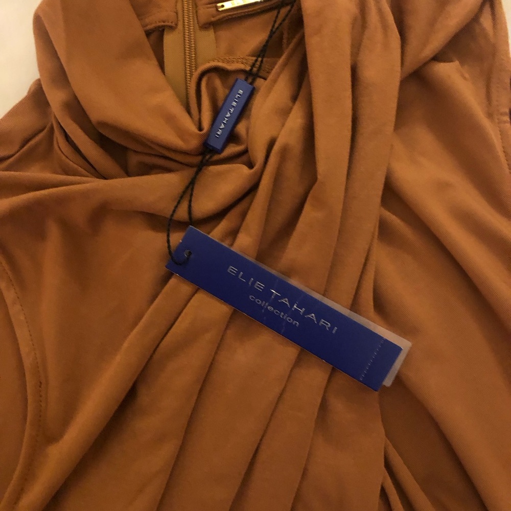 Elie Tahari Sleeveless Draped Mock Neck Top - Rust Size XL NWT - Picture 4 of 9